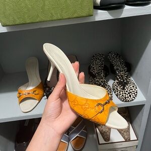 Gucci Orange and Cream Heels